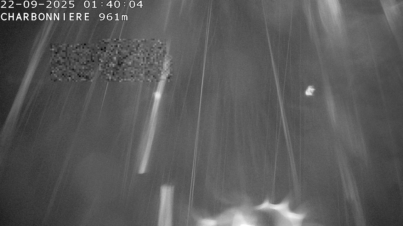 <h2>Webcam du col de la Charbonnière dans les Vosges en direction de la station du Champ du feu. Vue sur le D214 et la Tour du Champ du feu. Col de montagne à 961 mètres d'altitude</h2>