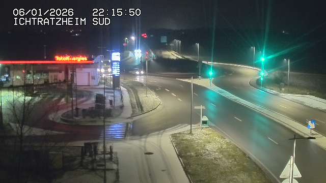 Webcam à Ichtratzheim, au sud de Strasbourg sur la D1089 (anciennement D89). Vue orientée vers Colmar