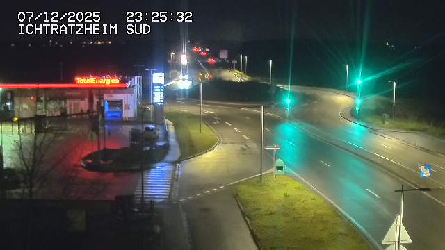 Webcam à Ichtratzheim, au sud de Strasbourg sur la D1089 (anciennement D89). Vue orientée vers Colmar