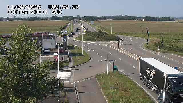 <h2>Webcam à Ichtratzheim, au sud de Strasbourg sur la D1089 (anciennement D89). Vue orientée vers Colmar</h2>