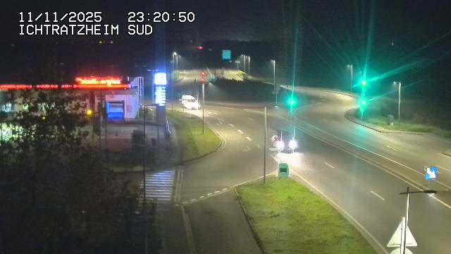 Webcam à Ichtratzheim, au sud de Strasbourg sur la D1089 (anciennement D89). Vue orientée vers Colmar