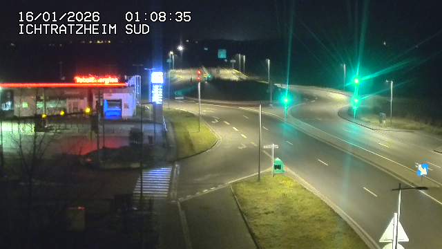 Webcam à Ichtratzheim, au sud de Strasbourg sur la D1089 (anciennement D89). Vue orientée vers Colmar