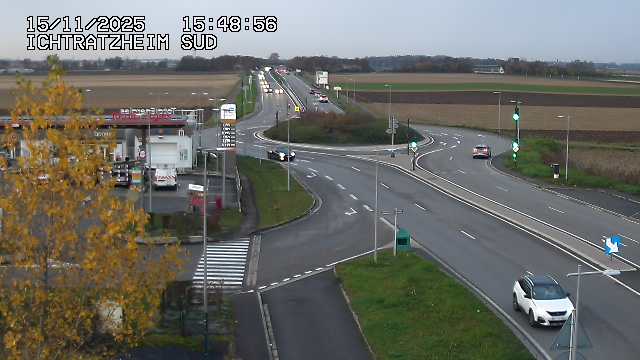 <h2>Webcam à Ichtratzheim, au sud de Strasbourg sur la D1089 (anciennement D89). Vue orientée vers Colmar</h2>