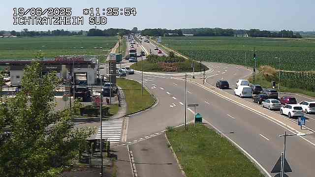 <h2>Webcam à Ichtratzheim, au sud de Strasbourg sur la D1089 (anciennement D89). Vue orientée vers Colmar</h2>
