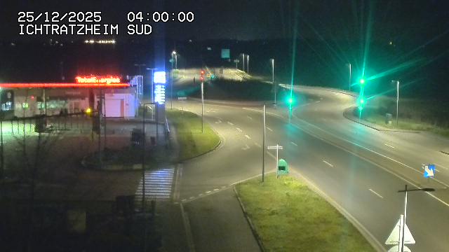Webcam à Ichtratzheim, au sud de Strasbourg sur la D1089 (anciennement D89). Vue orientée vers Colmar