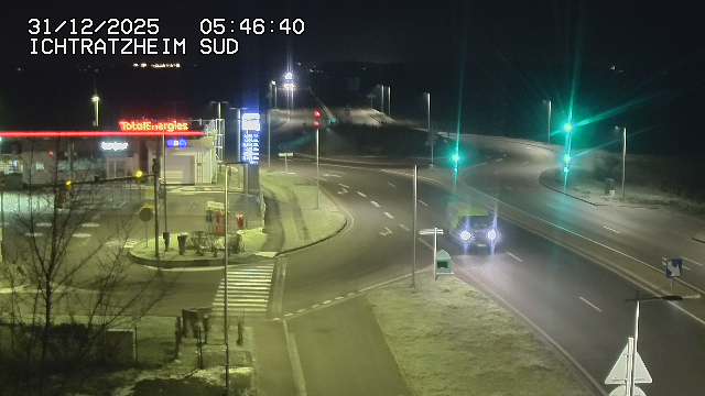 Webcam à Ichtratzheim, au sud de Strasbourg sur la D1089 (anciennement D89). Vue orientée vers Colmar