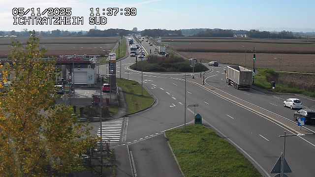 <h2>Webcam à Ichtratzheim, au sud de Strasbourg sur la D1089 (anciennement D89). Vue orientée vers Colmar</h2>