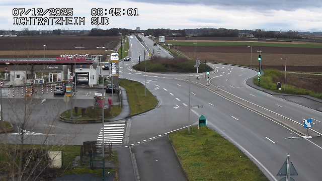<h2>Webcam à Ichtratzheim, au sud de Strasbourg sur la D1089 (anciennement D89). Vue orientée vers Colmar</h2>