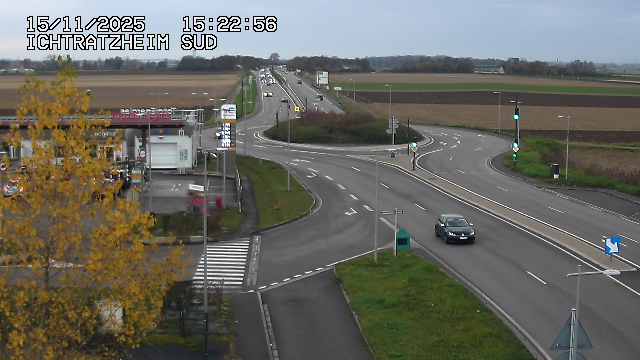 <h2>Webcam à Ichtratzheim, au sud de Strasbourg sur la D1089 (anciennement D89). Vue orientée vers Colmar</h2>