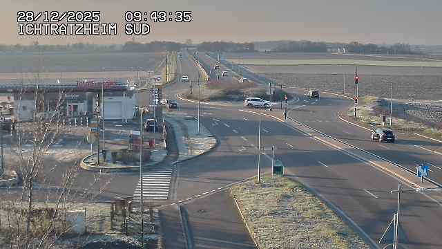 <h2>Webcam à Ichtratzheim, au sud de Strasbourg sur la D1089 (anciennement D89). Vue orientée vers Colmar</h2>