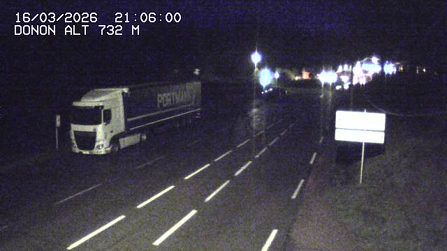 Webcam routière au niveau du col de Donon dans les Vosges à Grandfontaine, en Alsace, à 732 mètres d'altitude