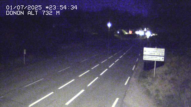 Webcam routière au niveau du col de Donon dans les Vosges à Grandfontaine, en Alsace, à 732 mètres d'altitude