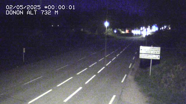 Webcam routière au niveau du col de Donon dans les Vosges à Grandfontaine, en Alsace, à 732 mètres d'altitude