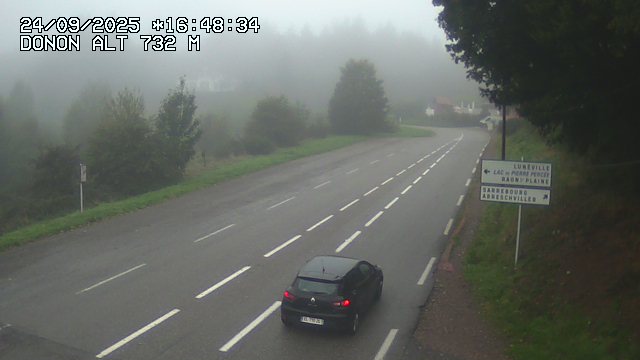 <h2>Webcam routière au niveau du col de Donon dans les Vosges à Grandfontaine, en Alsace, à 732 mètres d'altitude</h2>