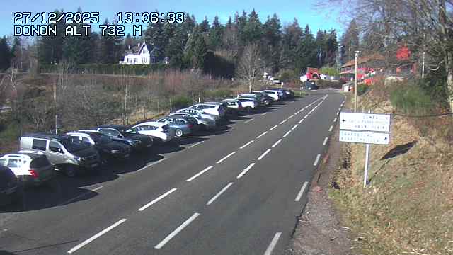 Webcam routière au niveau du col de Donon dans les Vosges à Grandfontaine, en Alsace, à 732 mètres d'altitude