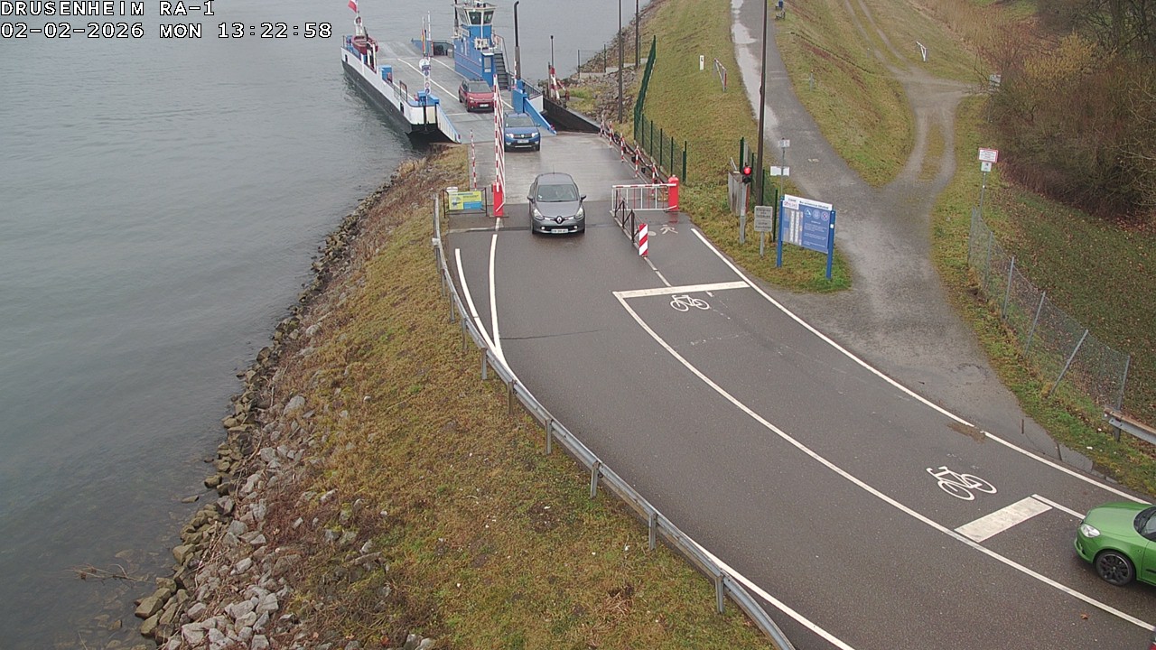 Webcam donnant sur la rampe d'embarquement du bac de Drusenheim