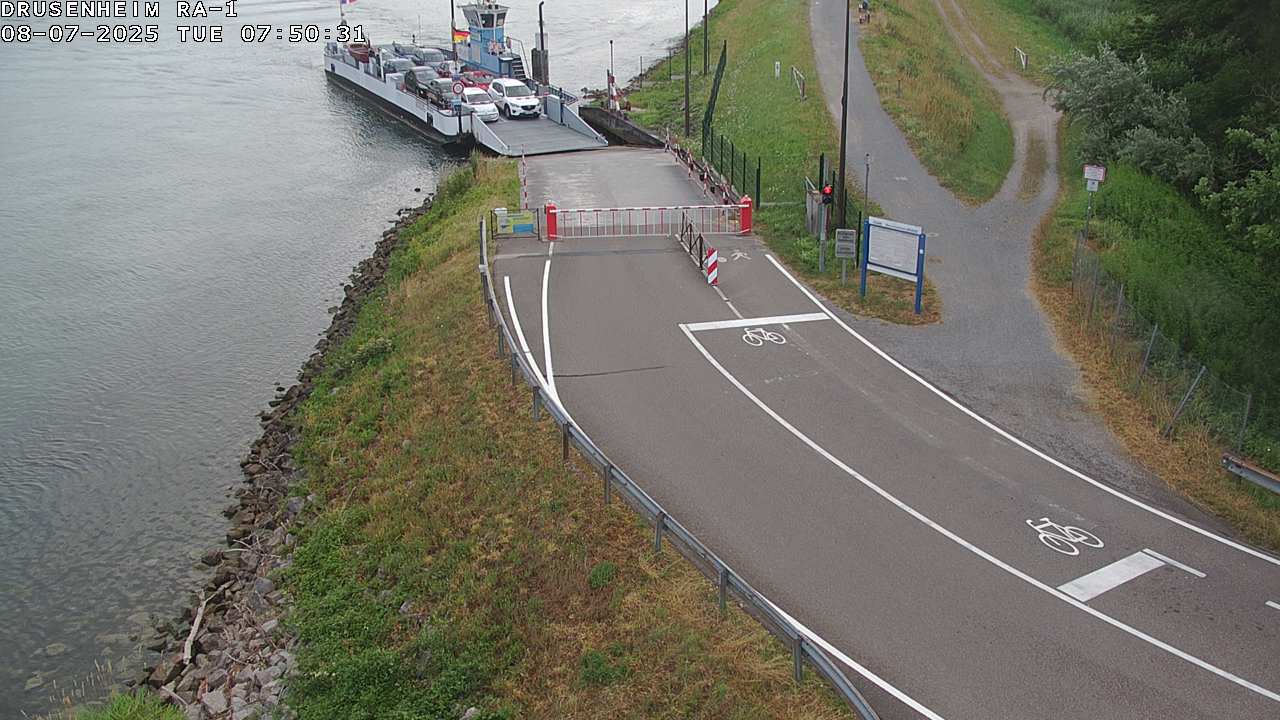 Webcam donnant sur la rampe d'embarquement du bac de Drusenheim