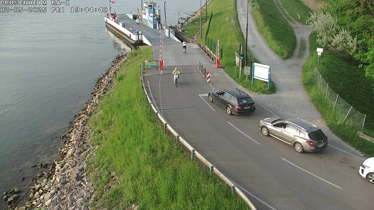 Webcam donnant sur la rampe d'embarquement du bac de Drusenheim