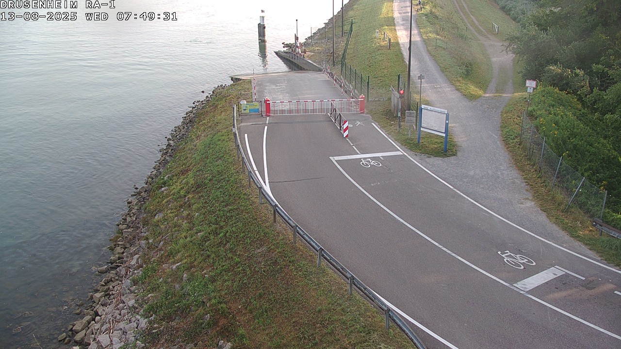 Webcam donnant sur la rampe d'embarquement du bac de Drusenheim