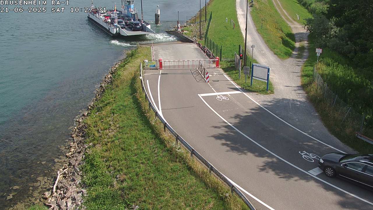 Webcam donnant sur la rampe d'embarquement du bac de Drusenheim