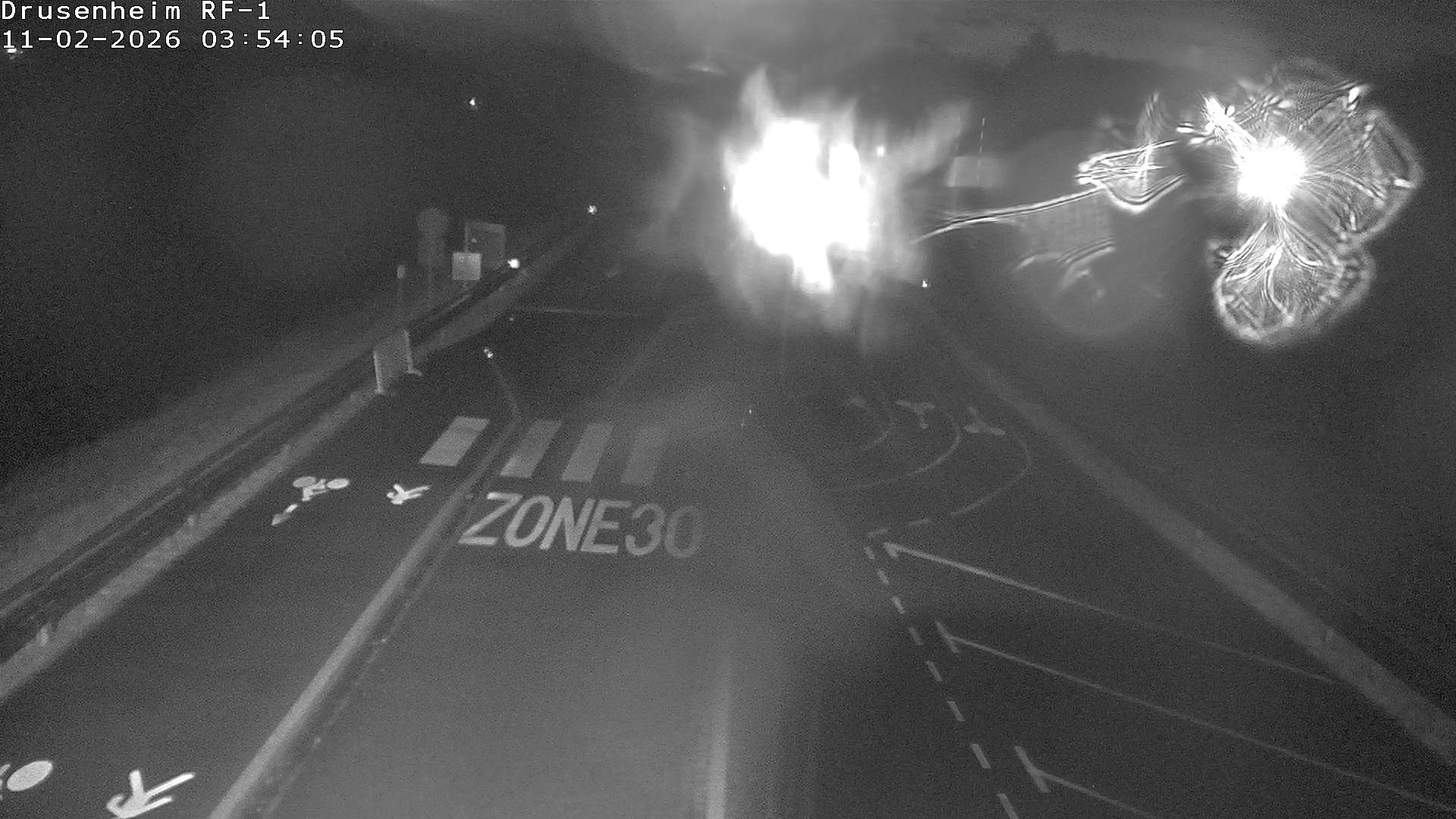 Webcam avant la rampe d'embarquement du bac de Drusenheim permettant de traverser le Pont du Rhin