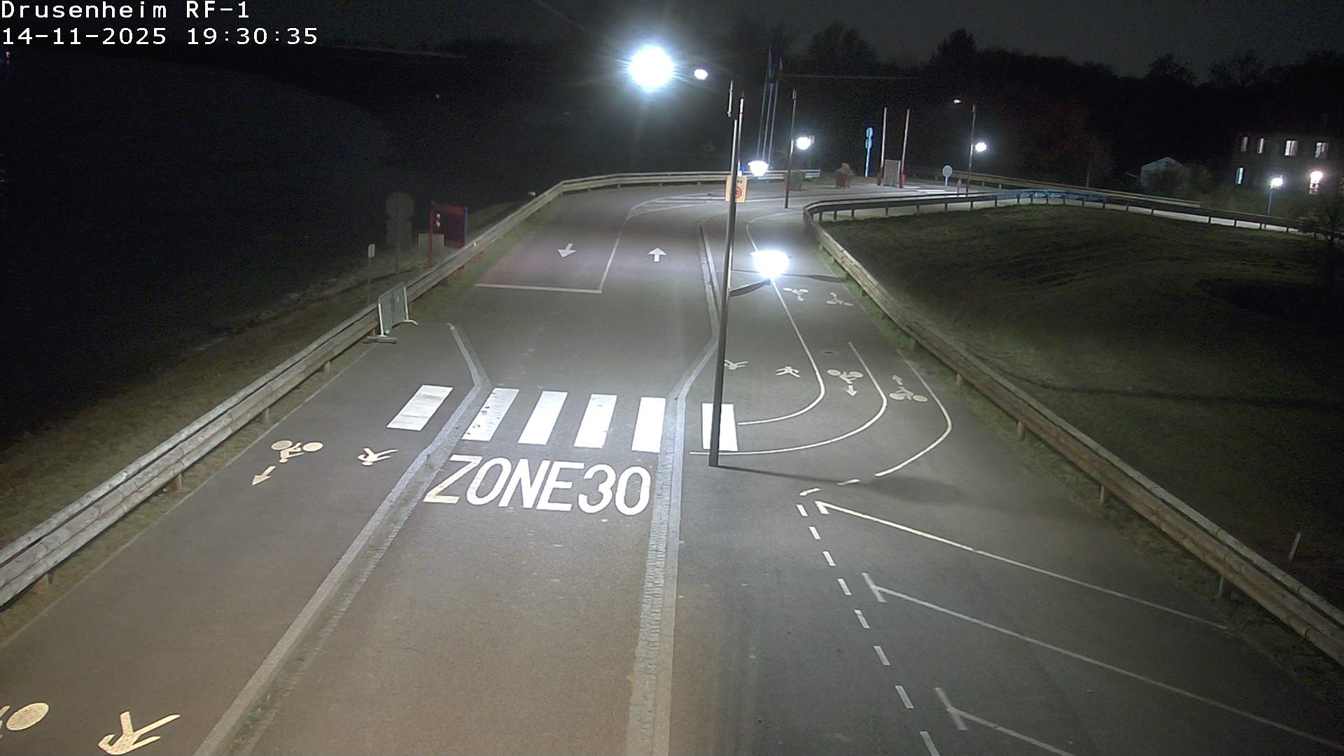 Webcam avant la rampe d'embarquement du bac de Drusenheim permettant de traverser le Pont du Rhin