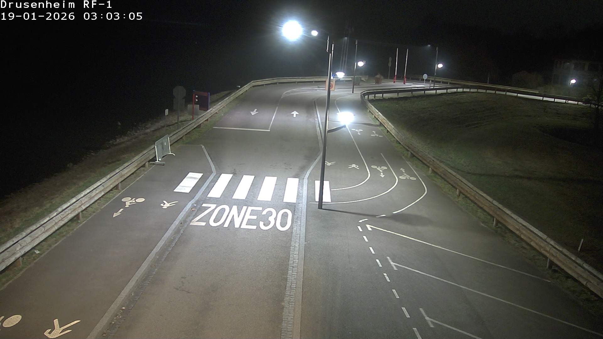 Webcam avant la rampe d'embarquement du bac de Drusenheim permettant de traverser le Pont du Rhin