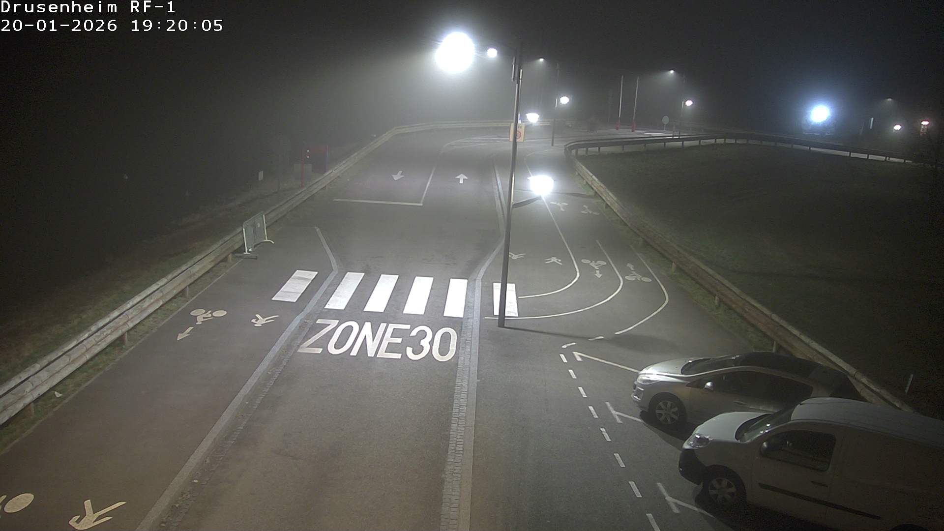 Webcam avant la rampe d'embarquement du bac de Drusenheim permettant de traverser le Pont du Rhin