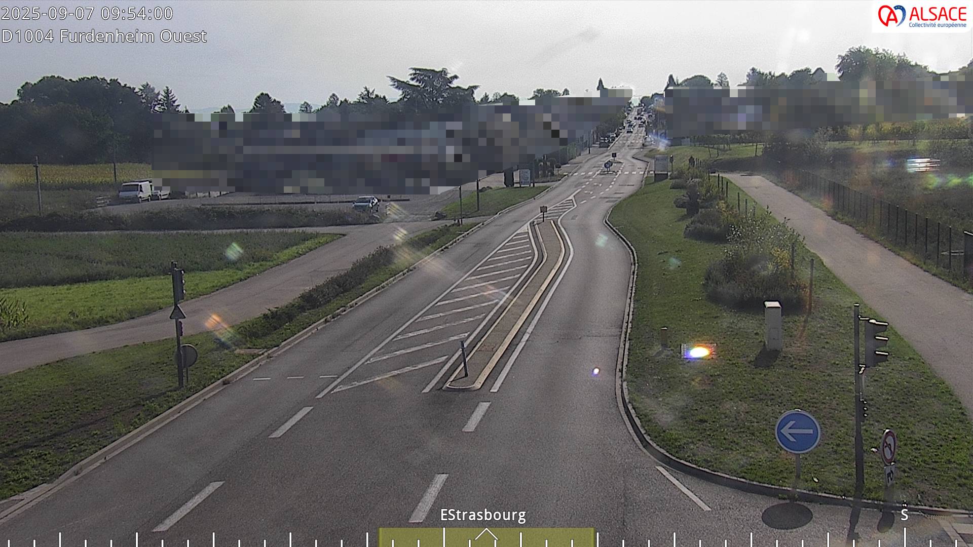 Webcam routière sur la D1004 à hauteur de Furdenheim, à l'ouest de Strasbourg