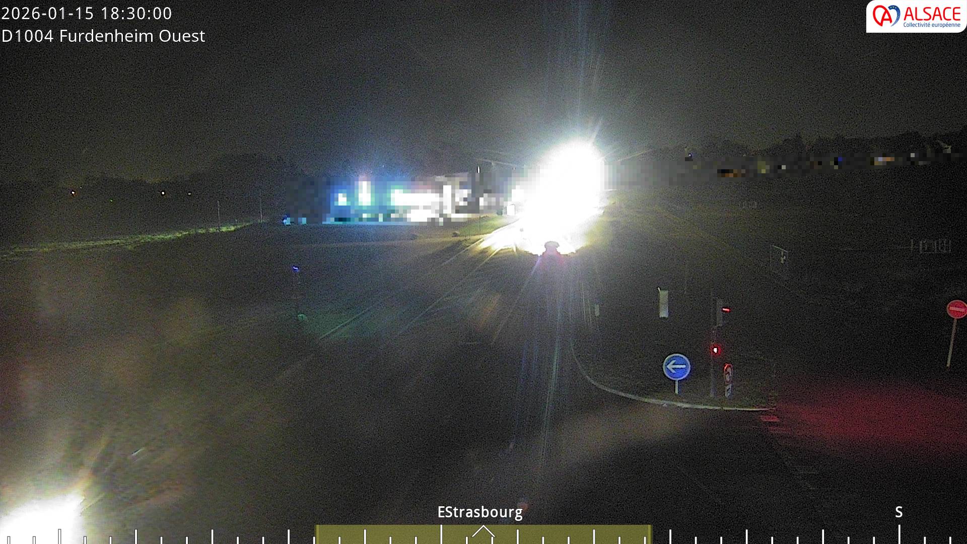 Webcam routière sur la D1004 à hauteur de Furdenheim, à l'ouest de Strasbourg