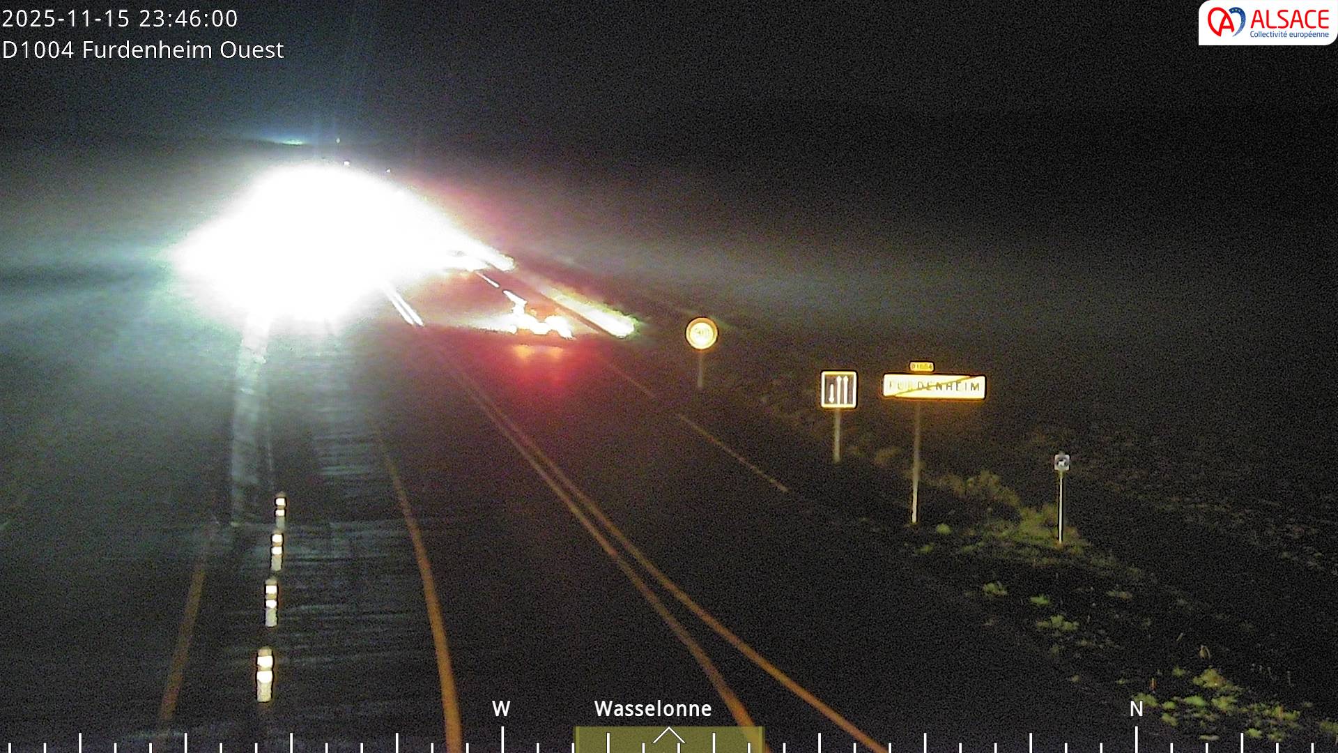 Webcam routière sur la D1004 à hauteur de Furdenheim, à l'ouest de Strasbourg