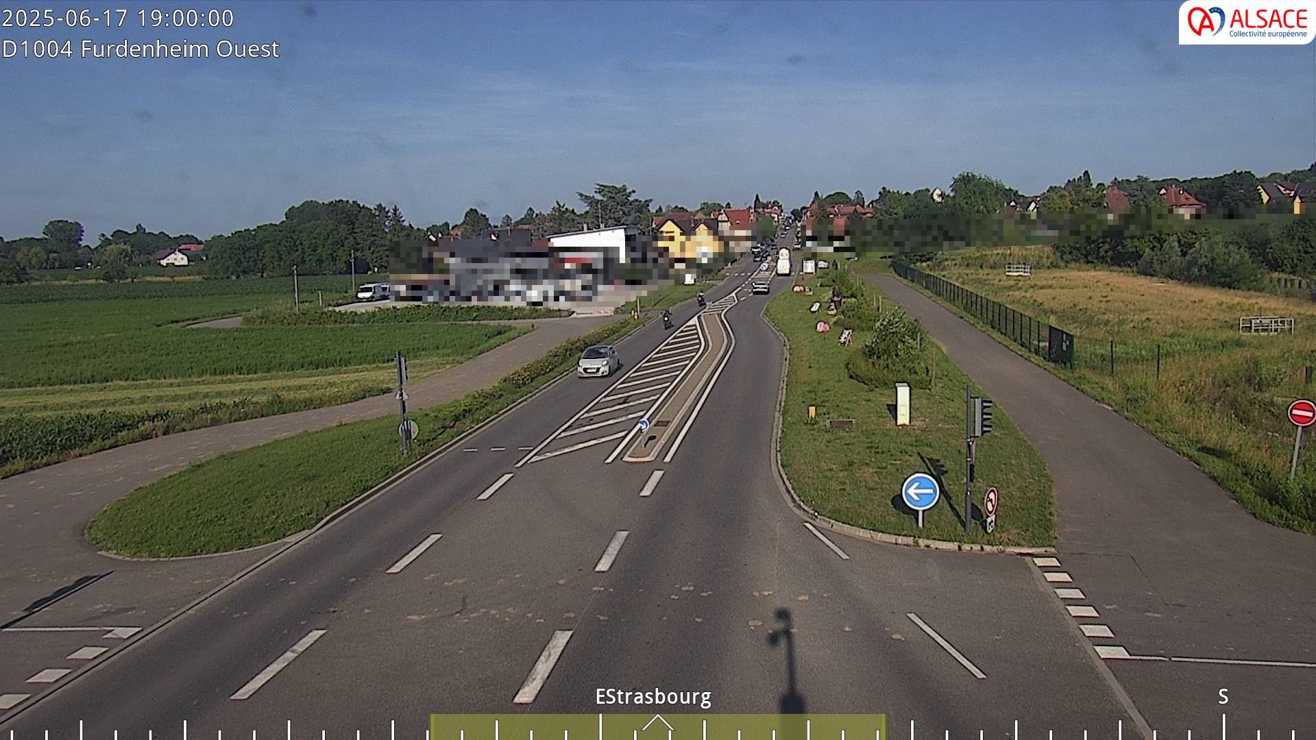 Webcam routière sur la D1004 à hauteur de Furdenheim, à l'ouest de Strasbourg