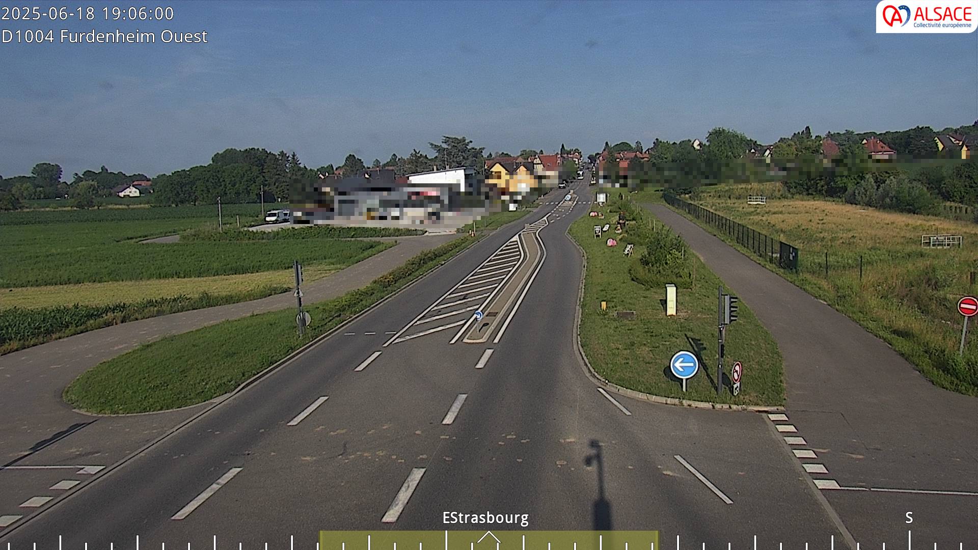 <h2>Webcam routière sur la D1004 à hauteur de Furdenheim, à l'ouest de Strasbourg</h2>