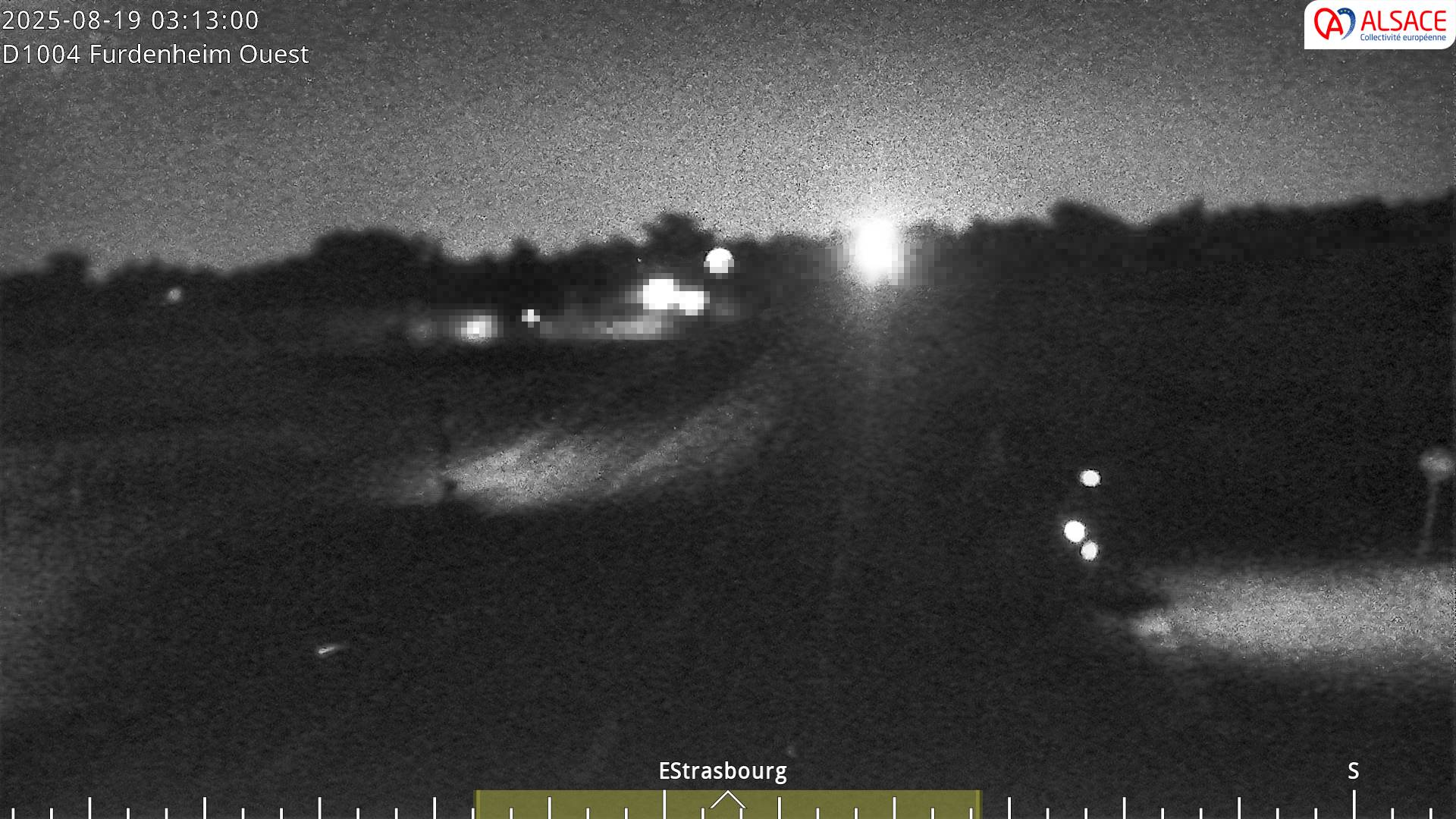 Webcam routière sur la D1004 à hauteur de Furdenheim, à l'ouest de Strasbourg