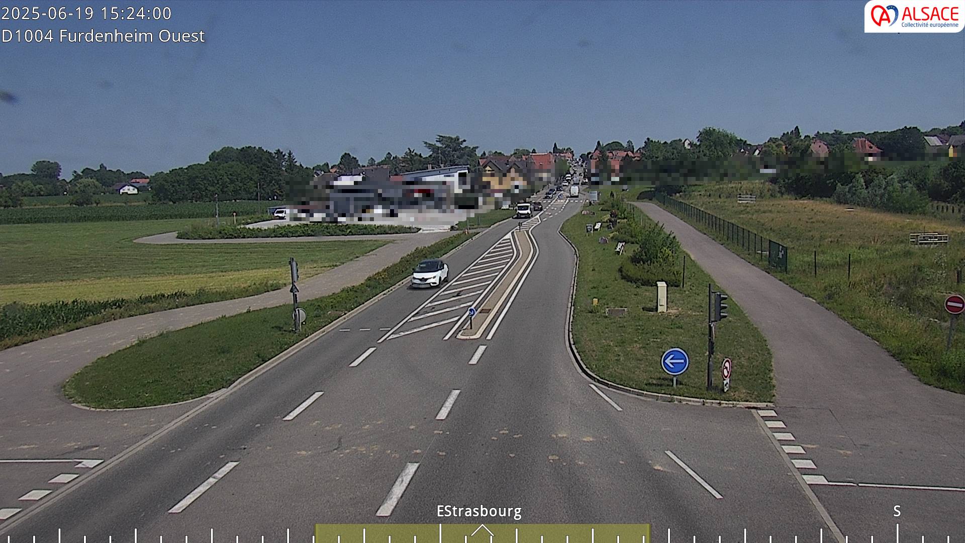 Webcam routière sur la D1004 à hauteur de Furdenheim, à l'ouest de Strasbourg
