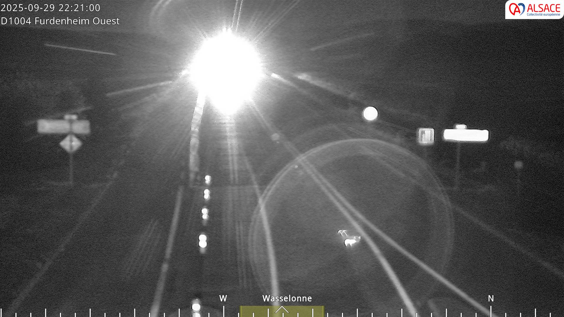 Webcam routière sur la D1004 à hauteur de Furdenheim, à l'ouest de Strasbourg