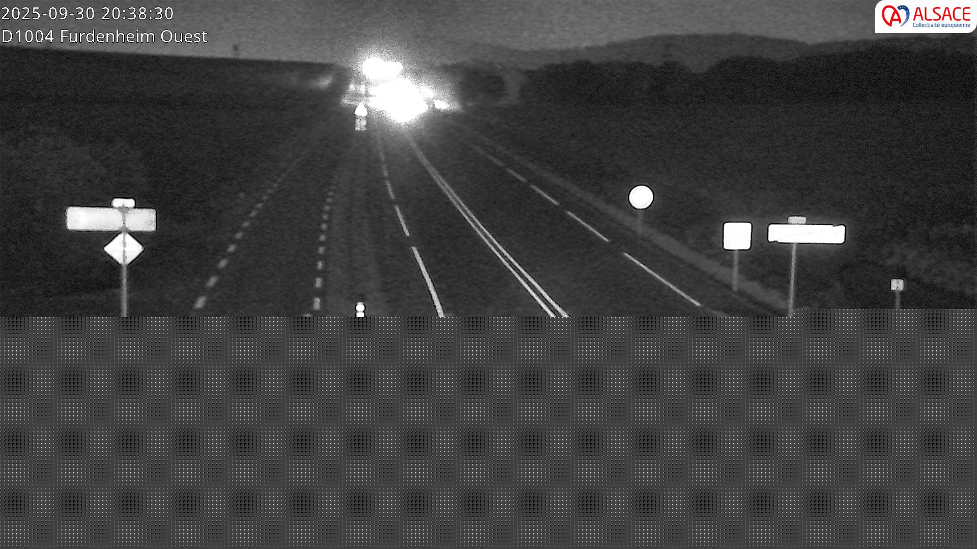 Webcam routière sur la D1004 à hauteur de Furdenheim, à l'ouest de Strasbourg