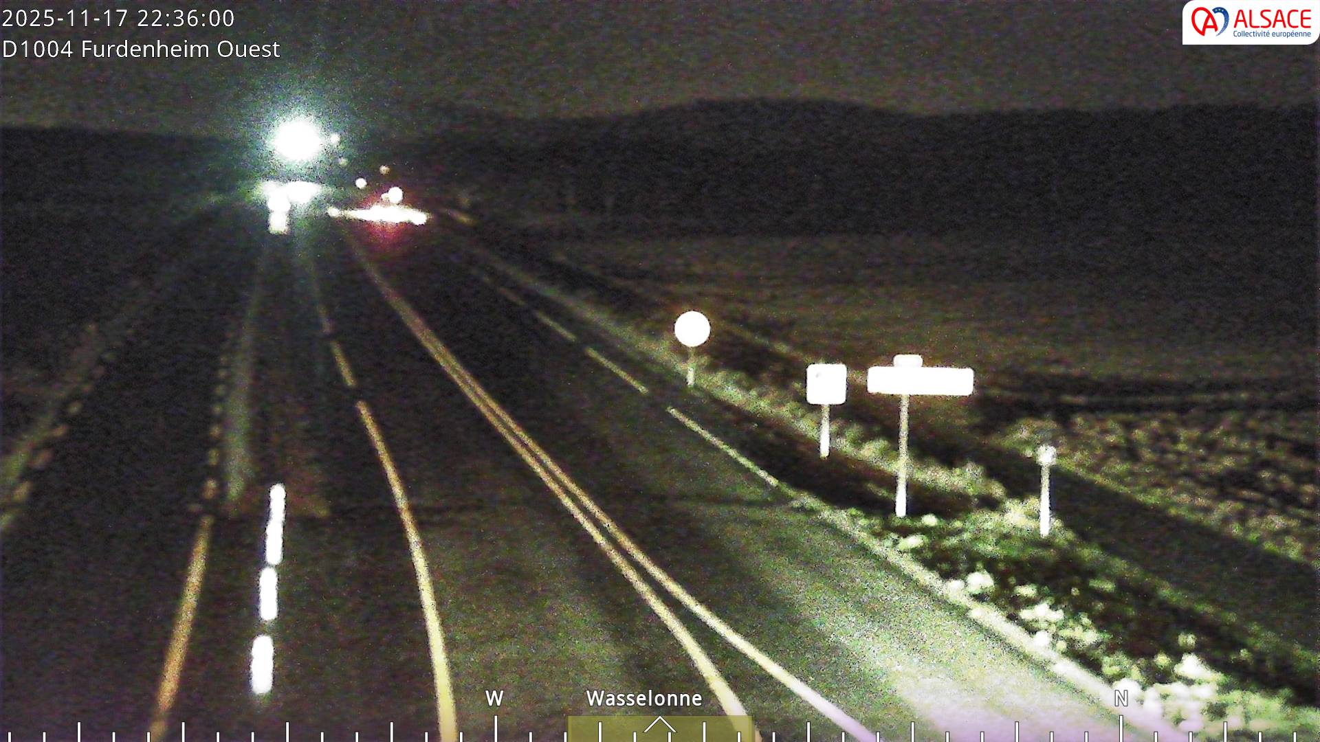 <h2>Webcam routière sur la D1004 à hauteur de Furdenheim, à l'ouest de Strasbourg</h2>