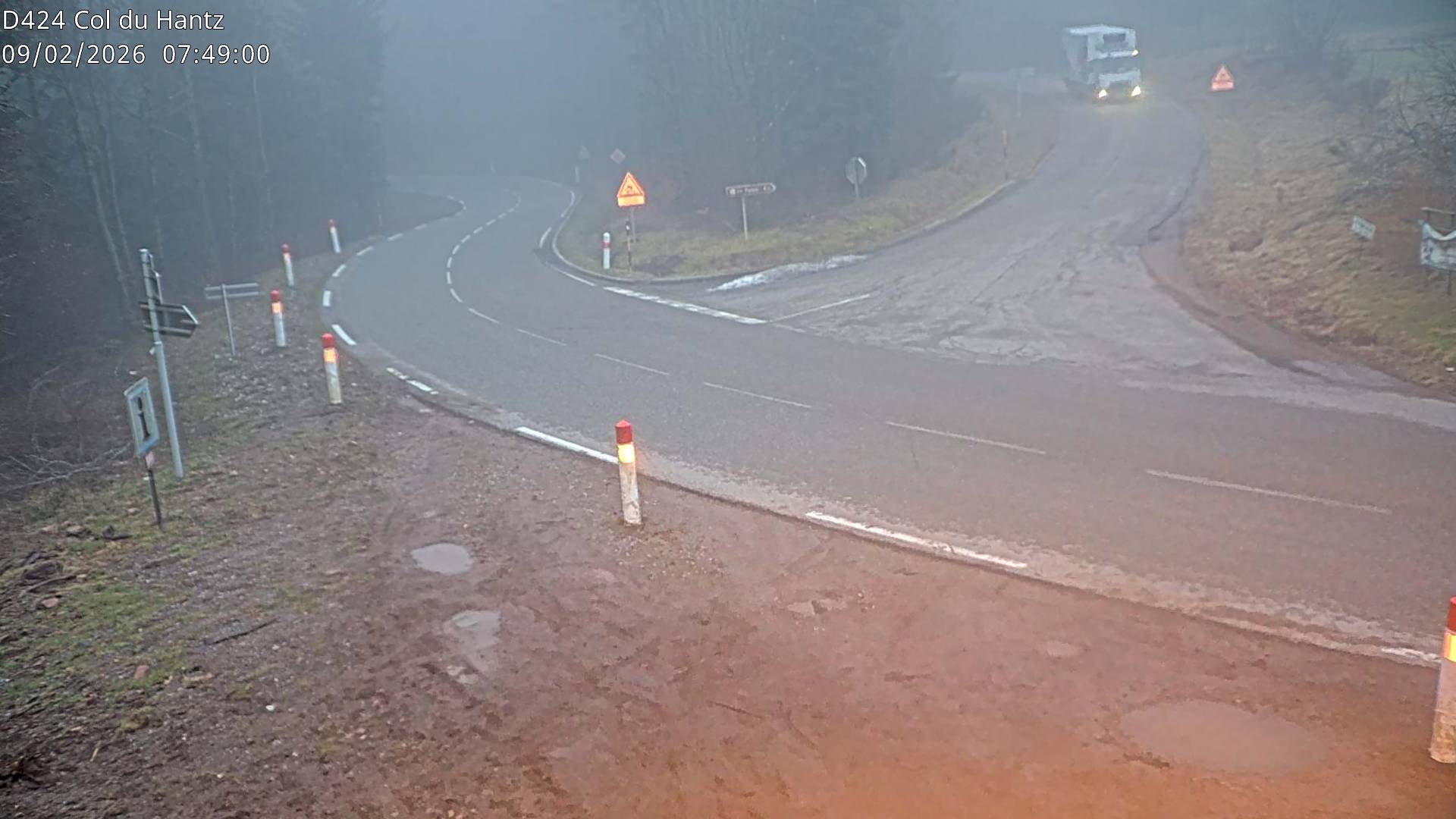 Webcam dans les Vosges au niveau du col du Hantz, côté alsacien à 640 mètres d'altitude, sur la RD424 à Saulxures