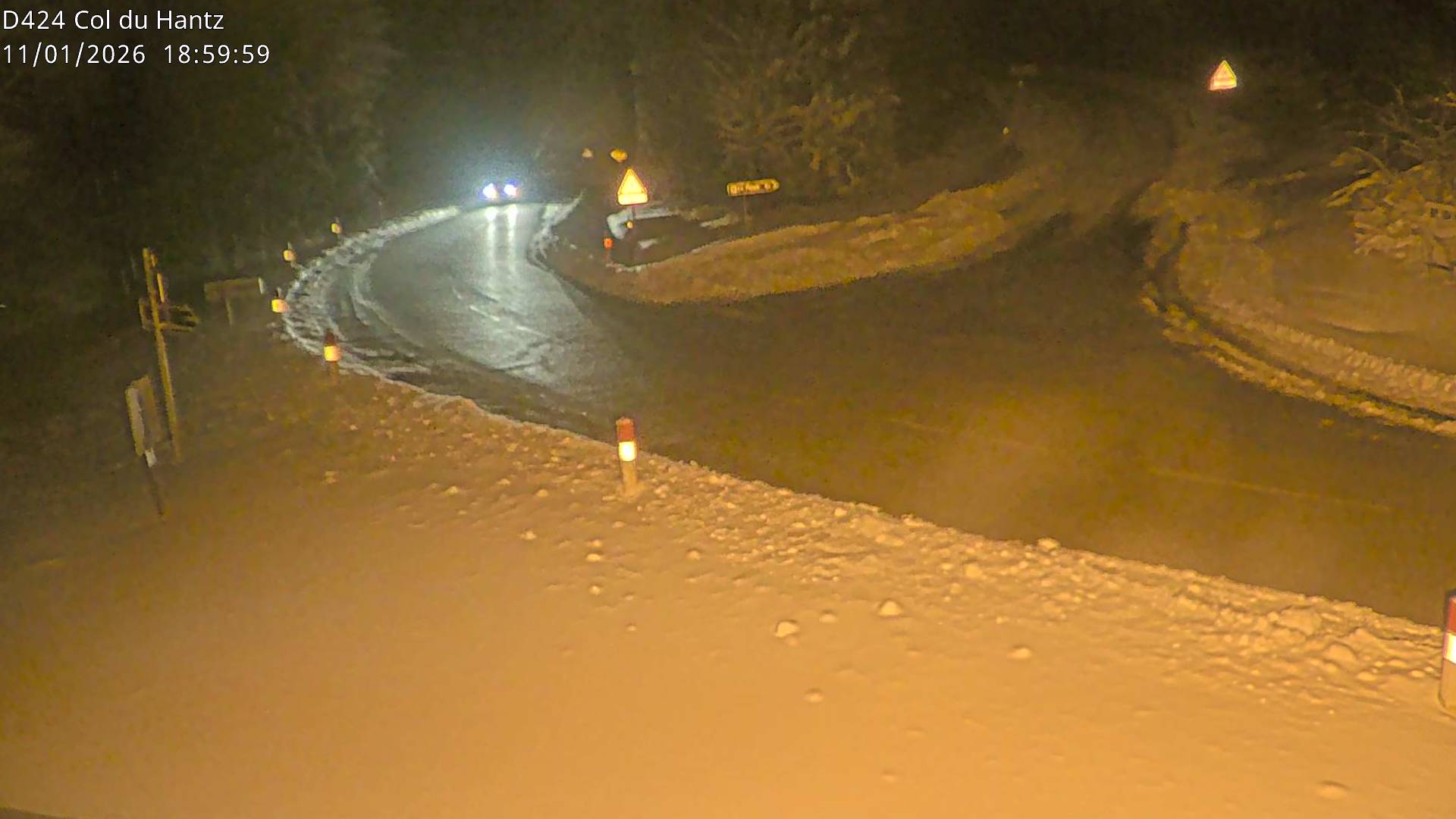 Webcam dans les Vosges au niveau du col du Hantz, côté alsacien à 640 mètres d'altitude, sur la RD424 à Saulxures