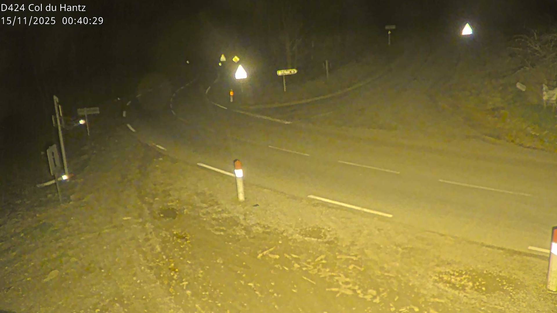 Webcam dans les Vosges au niveau du col du Hantz, côté alsacien à 640 mètres d'altitude, sur la RD424 à Saulxures