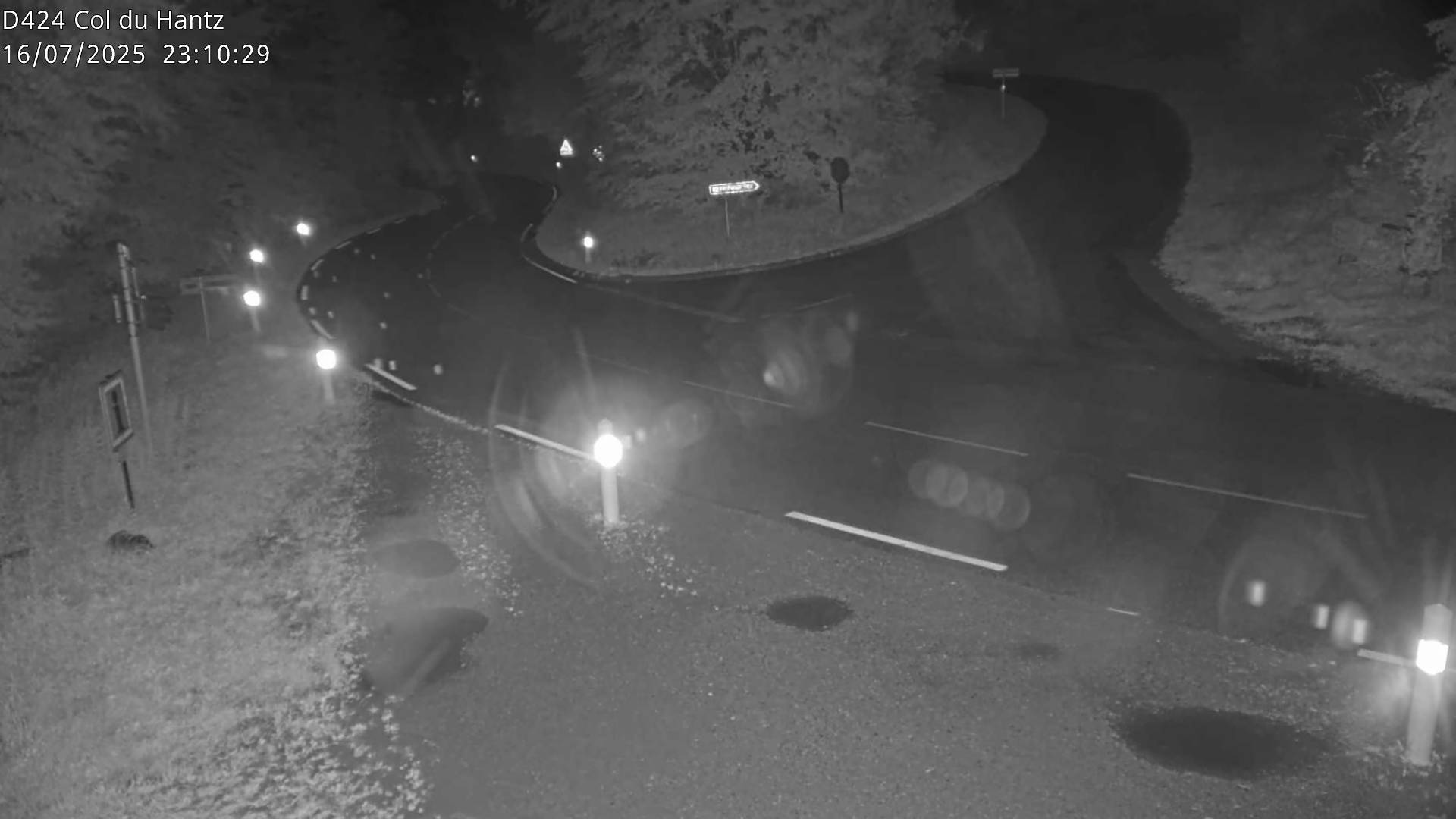 Webcam dans les Vosges au niveau du col du Hantz, côté alsacien à 640 mètres d'altitude, sur la RD424 à Saulxures