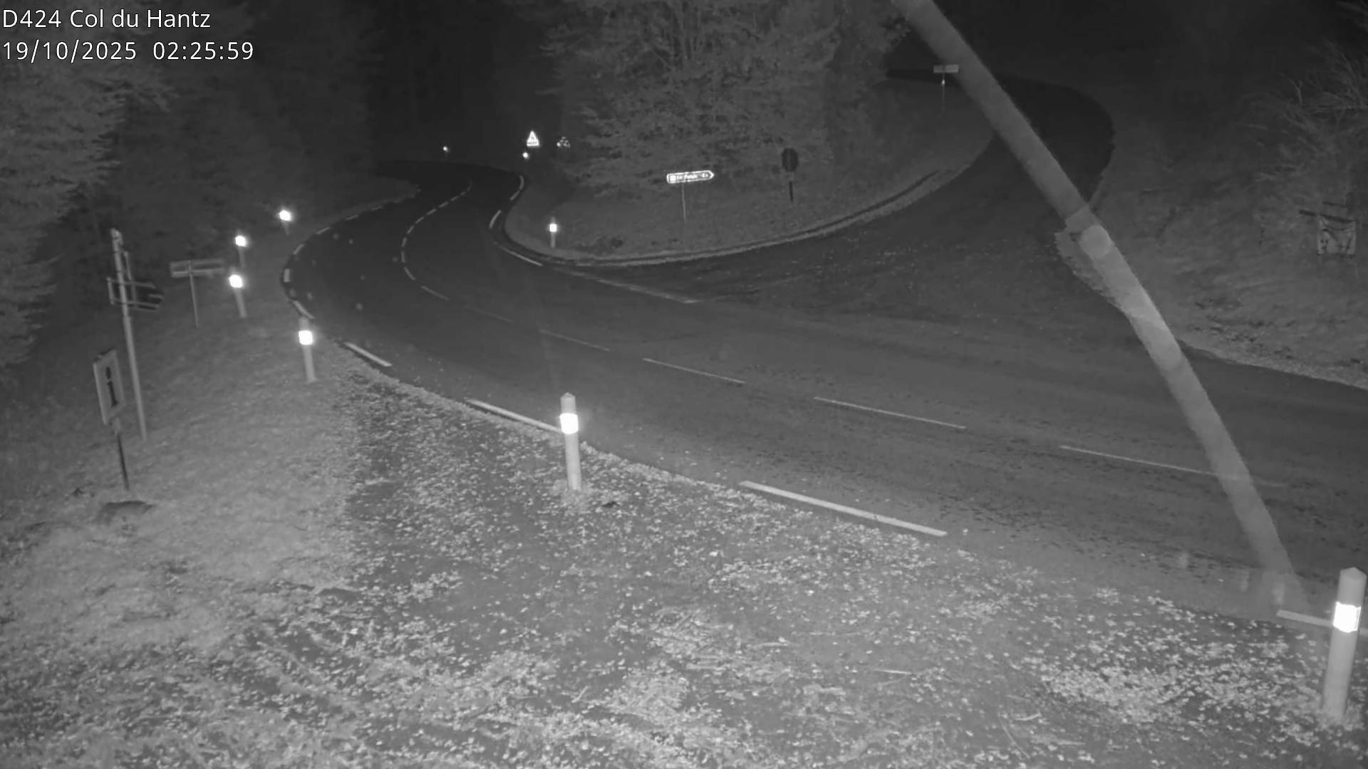 Webcam dans les Vosges au niveau du col du Hantz, côté alsacien à 640 mètres d'altitude, sur la RD424 à Saulxures