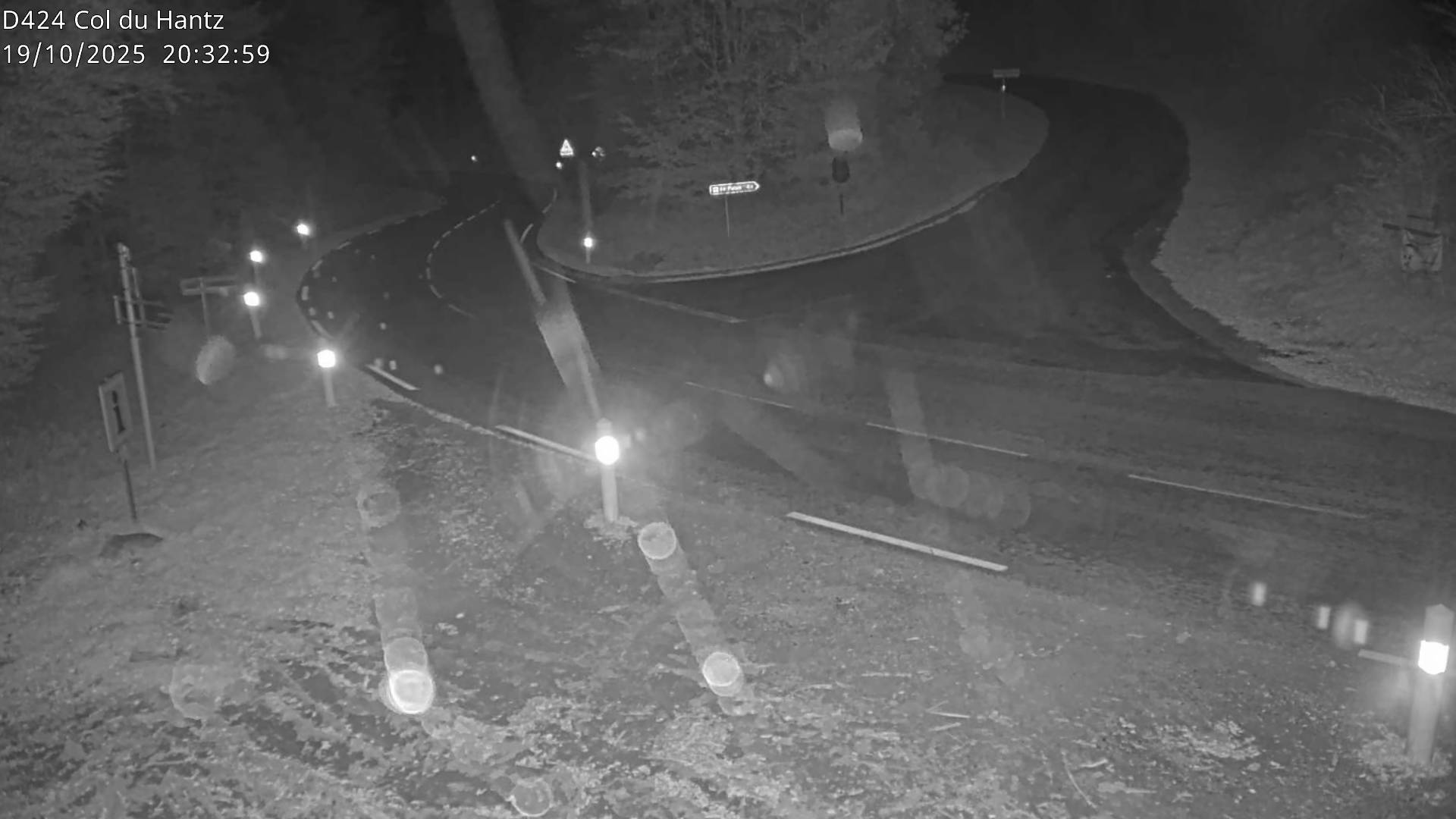 Webcam dans les Vosges au niveau du col du Hantz, côté alsacien à 640 mètres d'altitude, sur la RD424 à Saulxures