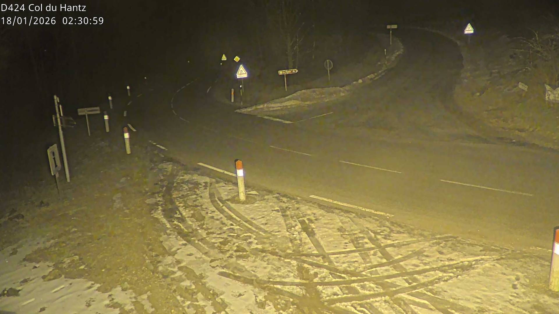 Webcam dans les Vosges au niveau du col du Hantz, côté alsacien à 640 mètres d'altitude, sur la RD424 à Saulxures