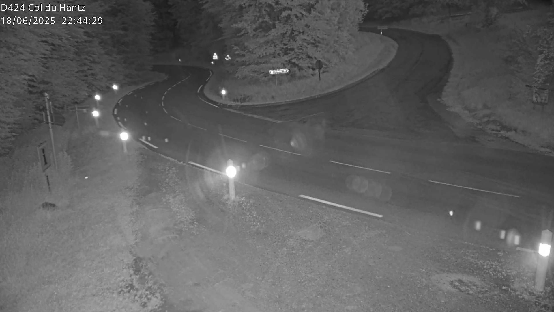 Webcam dans les Vosges au niveau du col du Hantz, côté alsacien à 640 mètres d'altitude, sur la RD424 à Saulxures