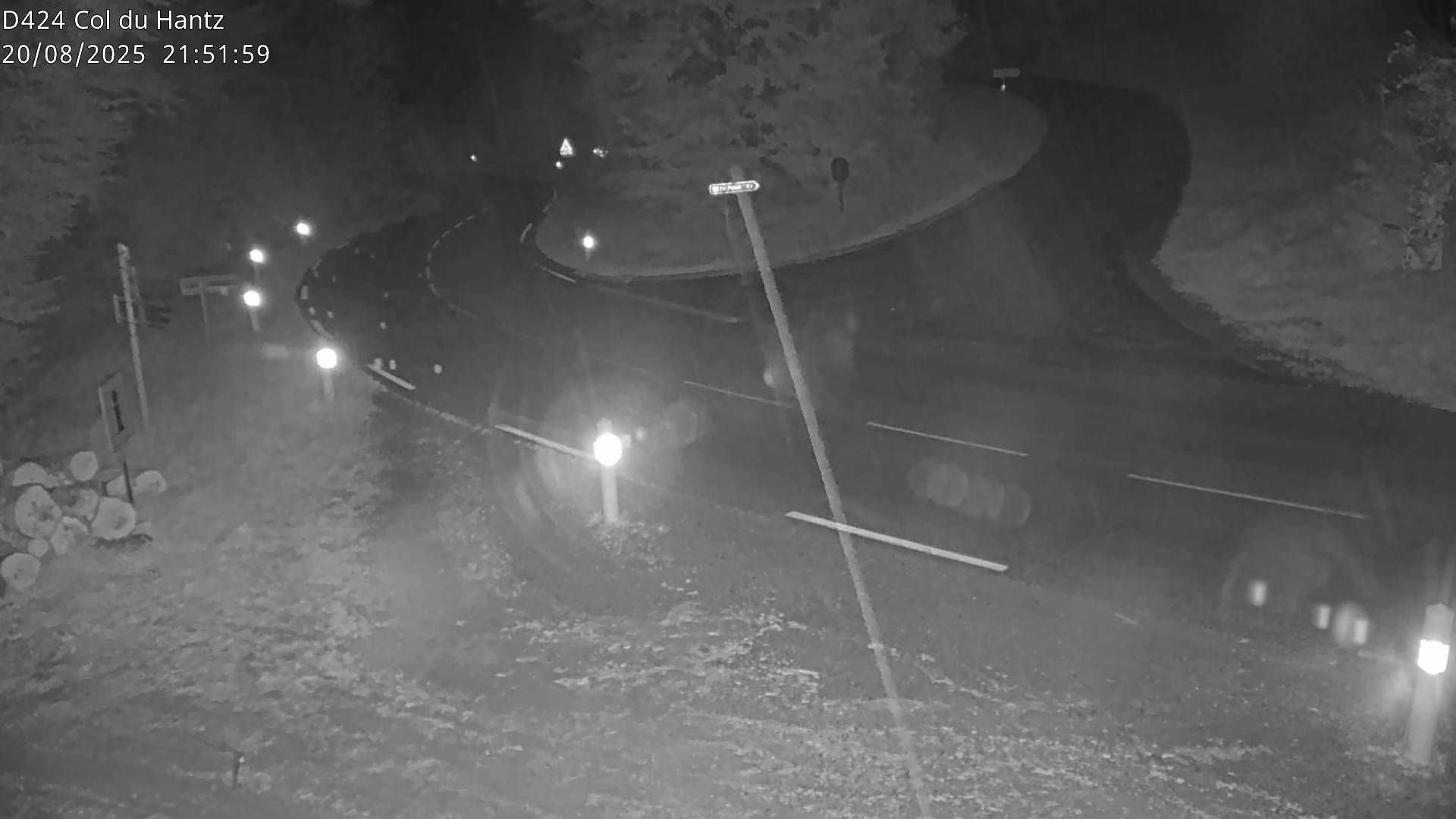 Webcam dans les Vosges au niveau du col du Hantz, côté alsacien à 640 mètres d'altitude, sur la RD424 à Saulxures