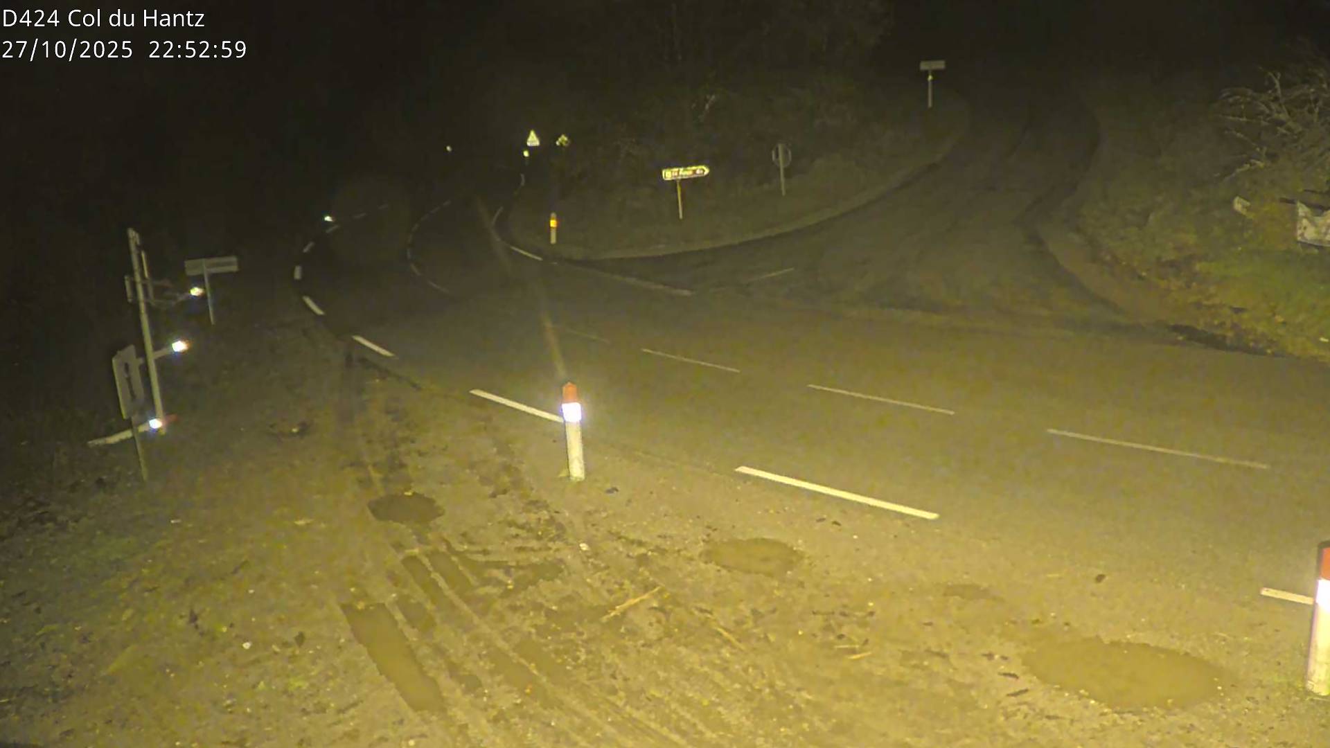 Webcam dans les Vosges au niveau du col du Hantz, côté alsacien à 640 mètres d'altitude, sur la RD424 à Saulxures