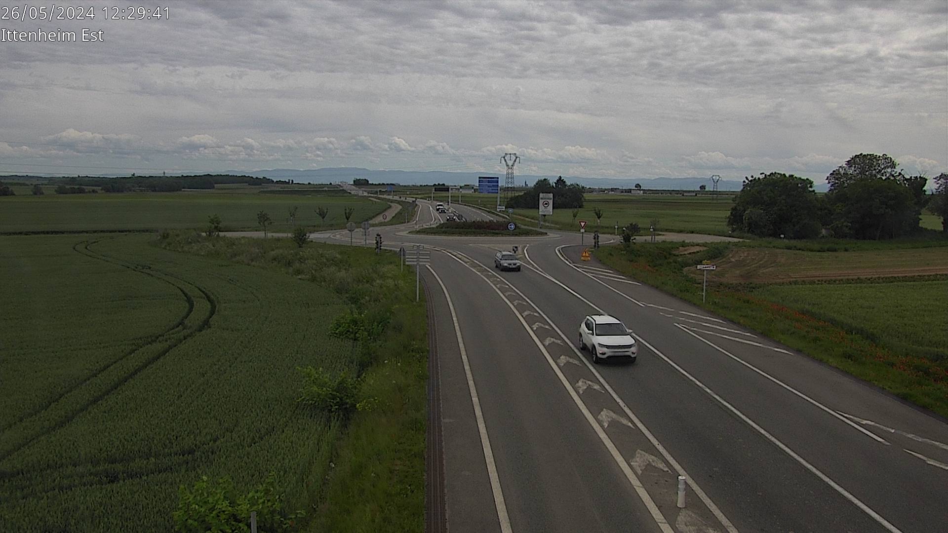 Caméra de circulation sur la N4 (à la fin de la D1004) à la sortie d'Ittenheim, à proximité de l'accès à l'A355 et de la métropole de Strasbourg