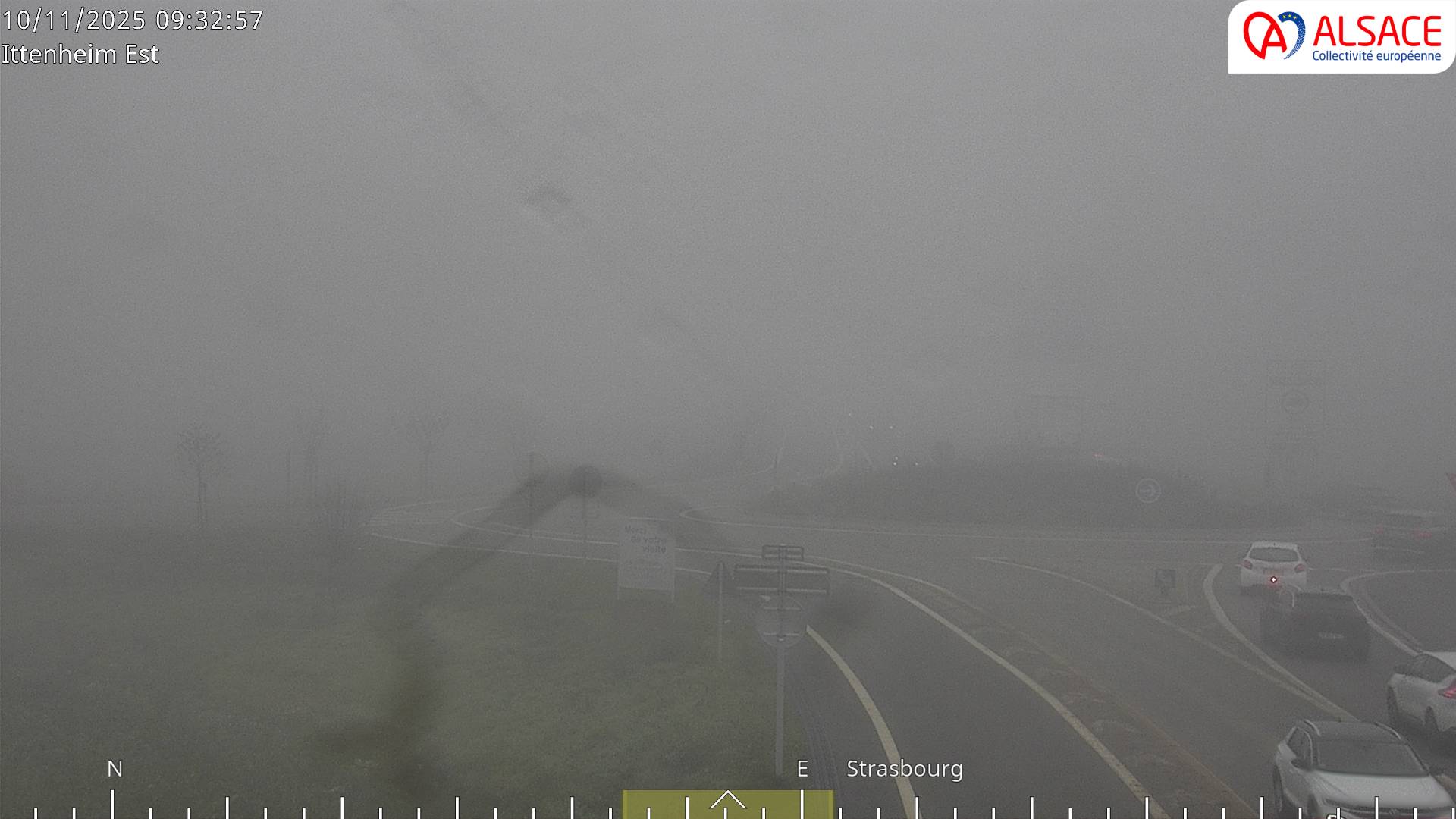 Caméra de circulation sur la N4 (à la fin de la D1004) à la sortie d'Ittenheim, à proximité de l'accès à l'A355 et de la métropole de Strasbourg